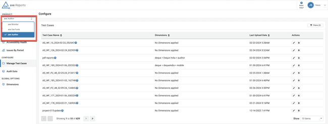 Drop-down for axe Auditor®