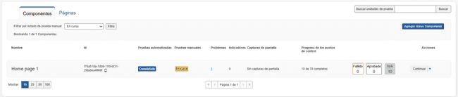 Reanudar ejecución de prueba