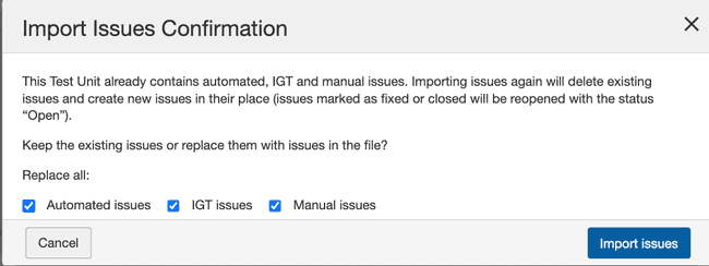 Importing IGT issues