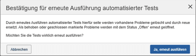 Rerun Automated Tests Confirmation