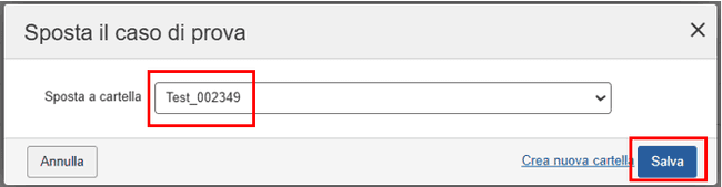 Salva l'azione di spostamento