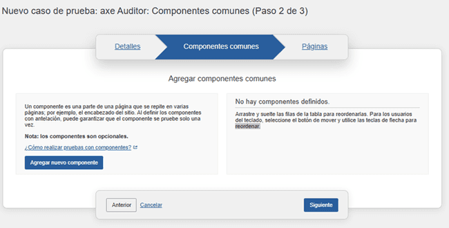 Activar el botón Agregar nuevo componente en el Panel de componentes comunes