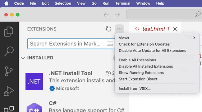 Show the menu item on the Extensions panel for installing .vsix files locally