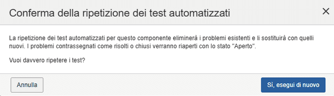 Conferma di nuova esecuzione