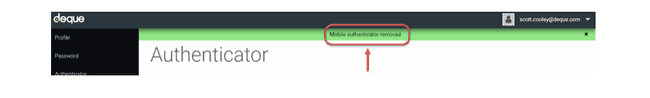 Bericht over verwijderde mobiele authenticator
